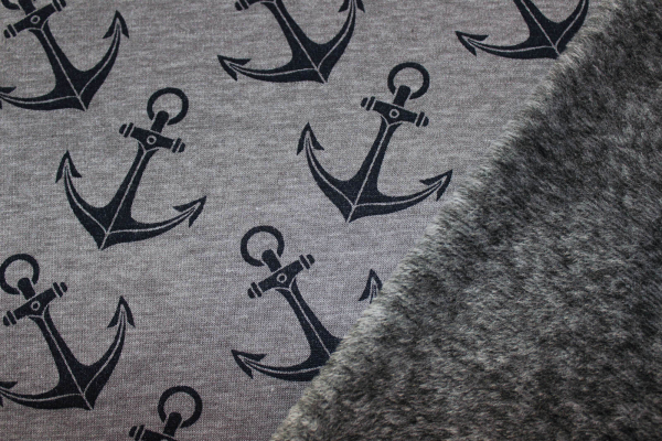 Alpenfleece/-sweat Anker grau meliert (10 cm)